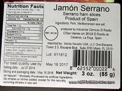 Serrano Ham Monte Nevado Sliced Details 2