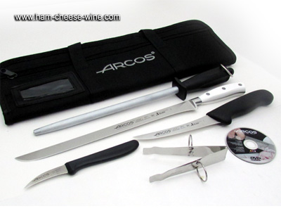 Arcos Premium - Kit Profesional De Cuchillo Jamonero De 28 Cm